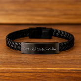 Funny Sister-in-law Gifts, Certified Sister-in-law Interlaced Leather Bracelet for Sister-in-law Birthday Unique Gifts from Men, Women, Friends, Family - Image 2